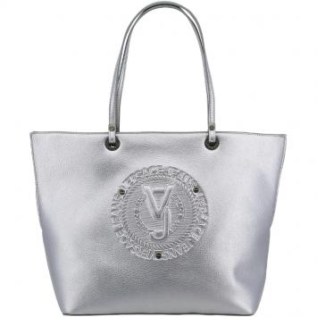 مملوكة مسبقًا Versace Jeans Silver Faux Leather Shopper Tote