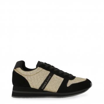 Pre Owned Versace Jeans Two Tone Fabric and Suede Lace Up Sneakers Size 39