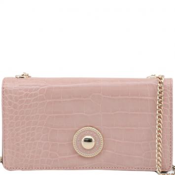 مملوكة مسبقًا Versace Jeans Pink Embossed Synthetic Leather Clutch Bag