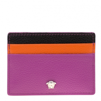 Pre Owned Versace Multicolor Leather Card Case