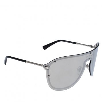 Pre Owned  Versace Silver Mirror MOD.2180 Shield Sunglasses