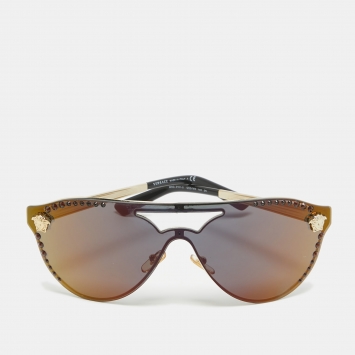 Pre Owned Versace Black MOD 2161-B Glam Medusa Cat Eye Sunglasses