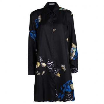 Pre Owned Versace Black Snail Print Long Sleeve Button Front Shirt L