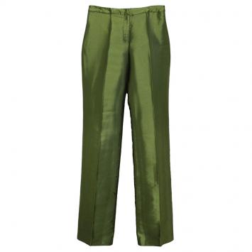 Pre Owned Versace Green Satin Finish Tailored Trousers S