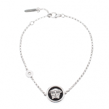 Pre Owned Versace Medusa Diamond 18k White Gold Bracelet 