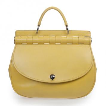 Pre Owned Versace Yellow Leather Medium Shoulder Bag