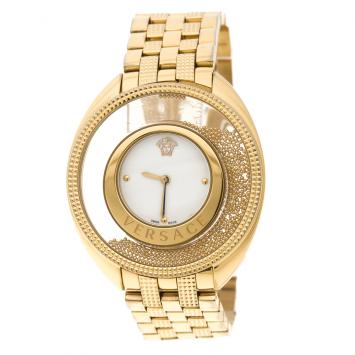 Pre Owned Versace Gold Stainless Steel Destiny Spirit 86Q Women's Wristwatch 39 mm