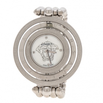 Pre Owned Versace Mother of Pearl Stainless Steel Eon 80Q Women's Wristwatch 39 mm