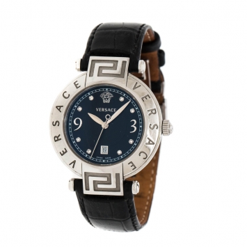 Pre Owned  Versace Black Stainless Steel Reve 68Q Women's Wristwatch 35 mm