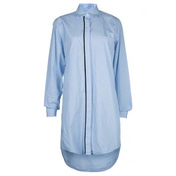 Pre Owned Victoria Beckham Blue Striped Long Sleeve Buttondown Shirt Dress S