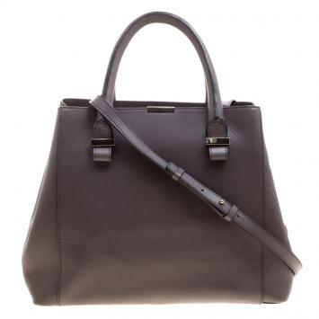 Pre Owned Victoria Beckham Dark Grey Leather Quincy Tote