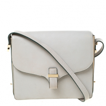 Pre Owned Victoria Beckham Grey Leather Shoulder Bag