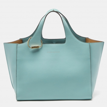 Pre Owned Victoria Beckham Green Leather Medium Newspaper Tote 