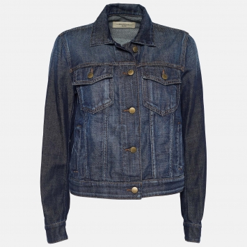 Pre Owned Weekend Max Mara Indigo Denim Trucker Jacket S