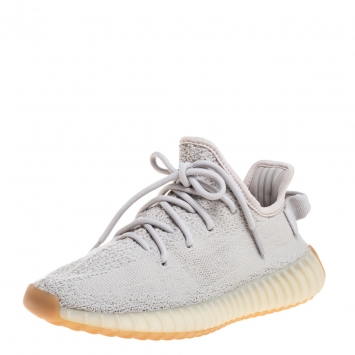 Pre Owned Yeezy x Adidas Sesame Cotton Knit Boost 350 V2 Sneakers Size 38