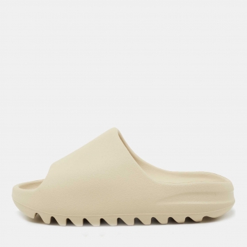 Pre Owned Yeezy x Adidas Cream Rubber Bone Slides Size 38
