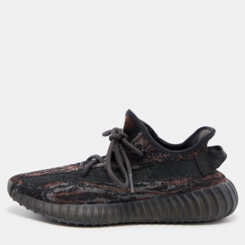 Pre Owned Yeezy x Adidas Boost Black/Brown Knit Fabric 350 V2 MX Rock Sneakers Size 40 2/3