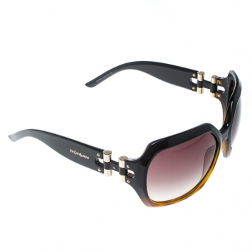 Pre Owned Saint Laurent Paris Tortoise/Brown Gradient YSL 6298/S Oversize Square Sunglasses