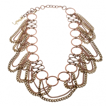Pre Owned Yves Saint Laurent Two Tone Metal Encircled Chain Link Belt