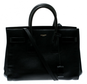 Pre Owned Saint Laurent Paris Black Leather Small Sac De Jour Tote