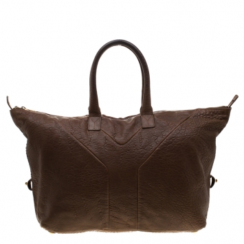 Pre Owned Saint Laurent Brown Leather Large Easy Y Bag