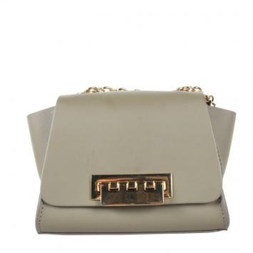 Pre Owned Zac Posen Gray Eartha Leather Mini Crossbody Bag 