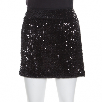 Pre Owned Zadig and Voltaire Black Sequined Jasmi Mini Skirt M