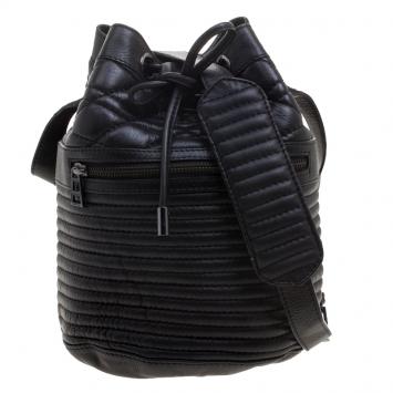 Pre Owned Zadig and Voltaire Black Quilted Leather Bobo Drawstring Bucket Bag