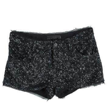 Pre Owned Zadig and Voltaire Black Primo Paillettes Deluxe Sequined Shorts S