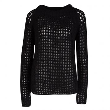 Pre Owned Zadig and Voltaire Deluxe Chunky Perforated Knit Massimo Hook Sweater M