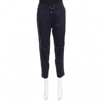 Pre Owned Zadig & Voltaire Navy Blue Elasticized Waist Carrot Fit Pal Pants S