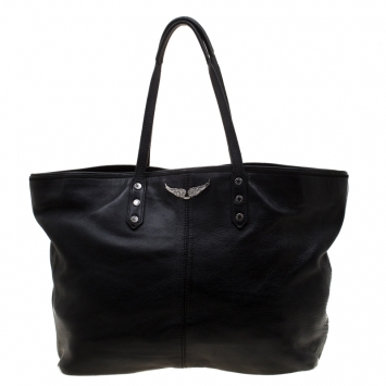 Pre Owned Zadig and Voltaire Black Leather Mick Tote