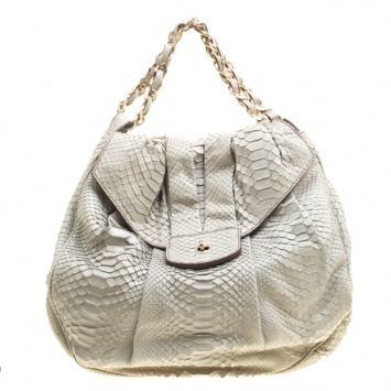 Pre Owned Zagliani Grey Python JJ Hobo