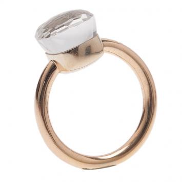 Pomellato Nudo White Topaz Rose Gold Large Ring Size 55