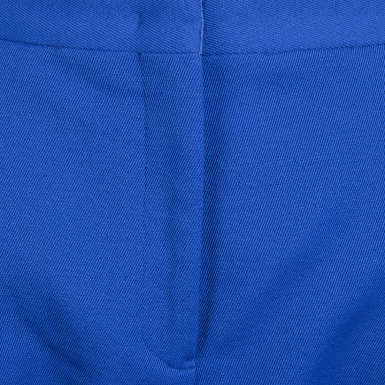 Pre Owned Jil Sander Electric Blue High Waist Trousers M