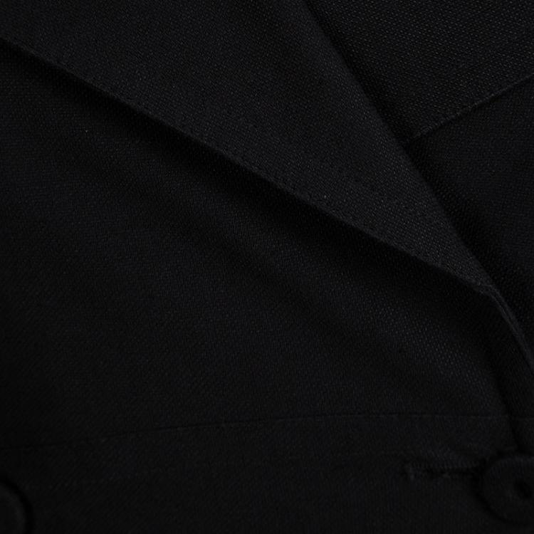 Pre Owned Fendi Black Cotton Double Breasted Dress Coat S
