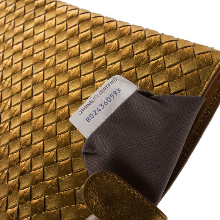 Pre Owned Bottega Veneta Oro Bruciato Intrecciato Ayers iPad Case