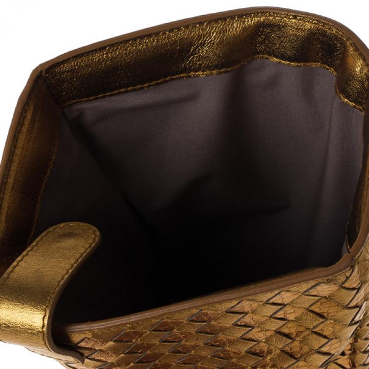 Pre Owned Bottega Veneta Oro Bruciato Intrecciato Ayers iPad Case