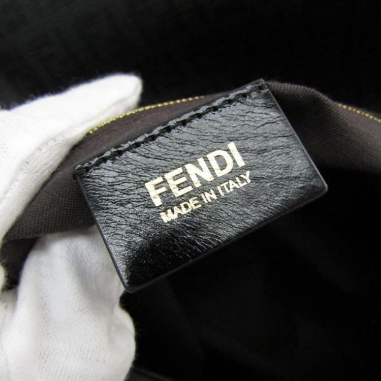 مملوكة مسبقًا Fendi Black Zucchino Coated Canvas Mama Baguette Shoulder Bag