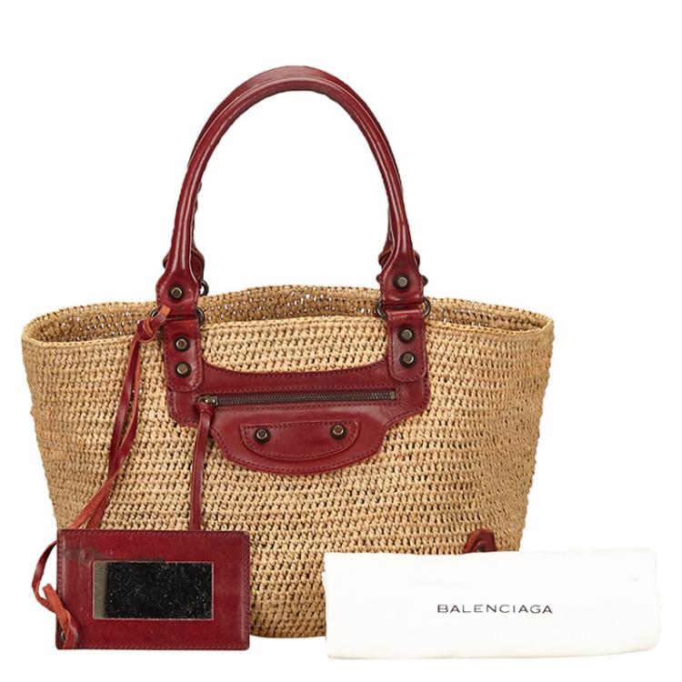 balenciaga raffia bag