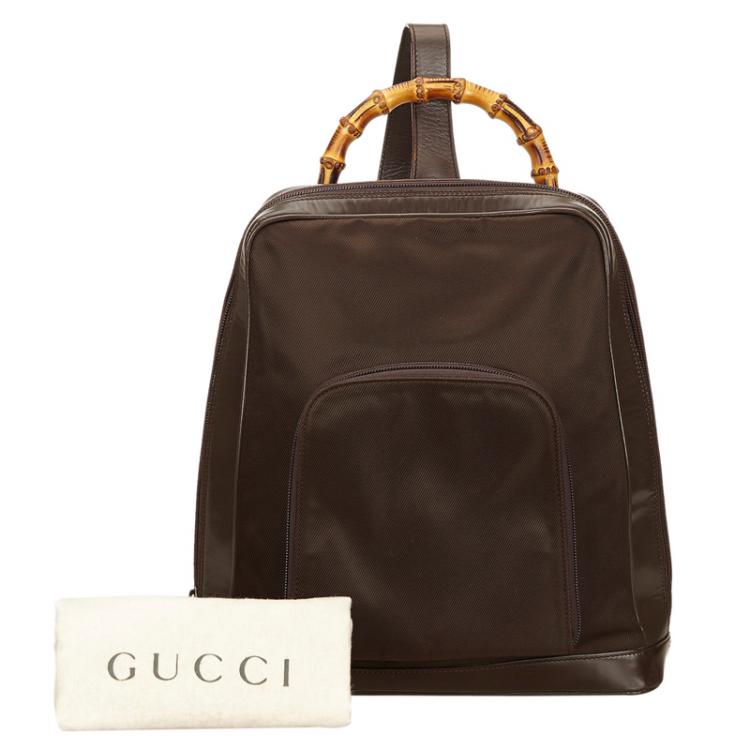 brown leather gucci backpack