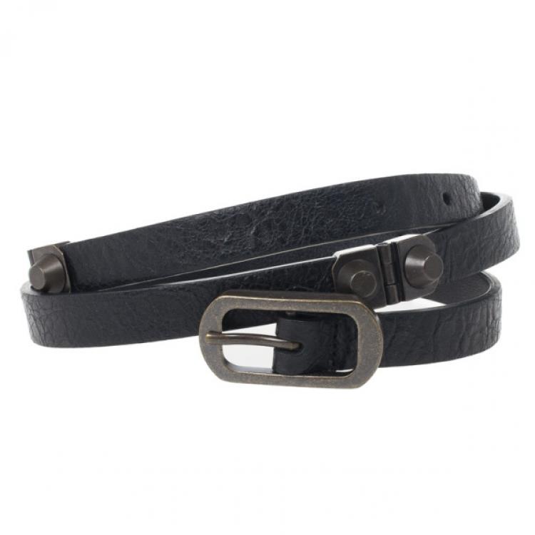 Balenciaga Black Leather Arena Studded Belt 80 CM Balenciaga | TLC