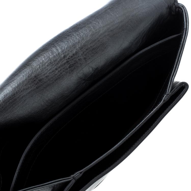 Pre Owned Givenchy Dark Grey Leather Medium Envelope Antigona Clutch