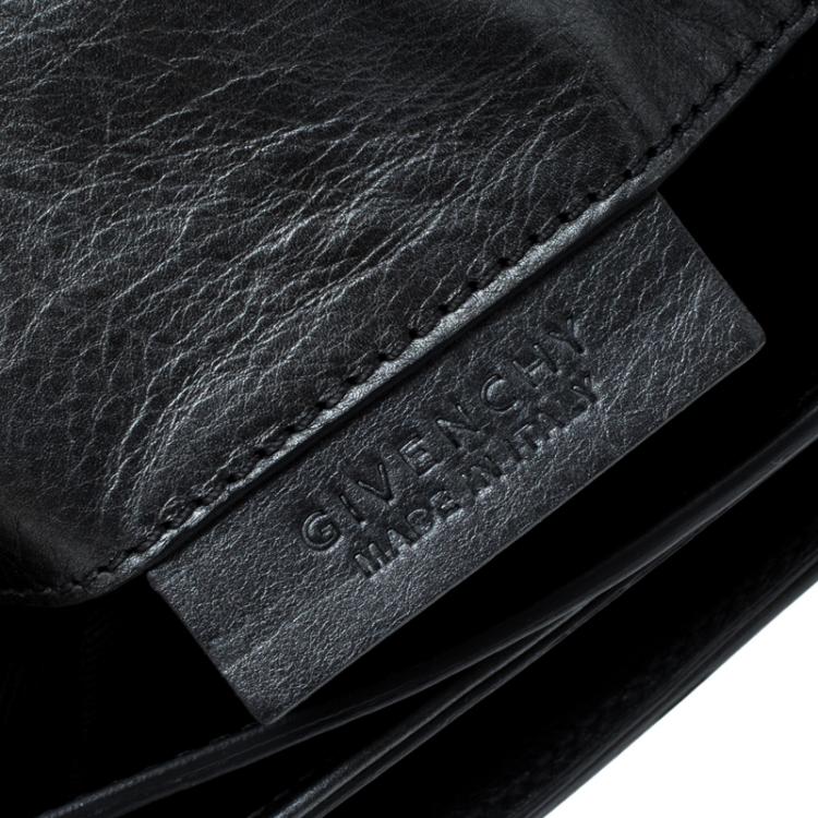 Pre Owned Givenchy Dark Grey Leather Medium Envelope Antigona Clutch