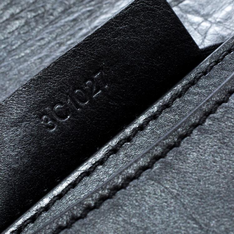 Pre Owned Givenchy Dark Grey Leather Medium Envelope Antigona Clutch