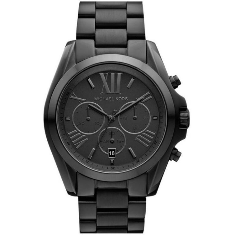 Pre Owned Michael Kors Black Stainless Steel Bradshaw MK5550 Women's Wristwatch 43MM