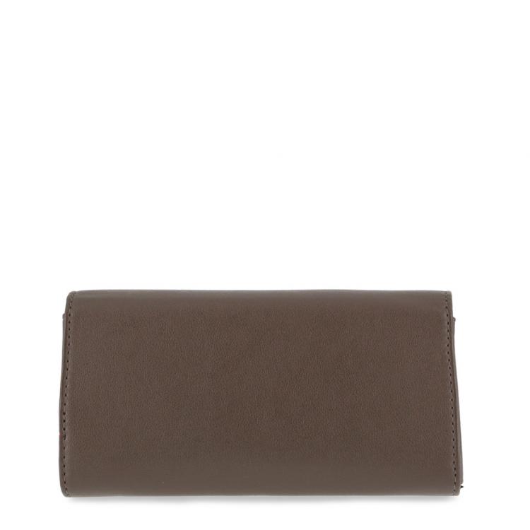 Pre Owned Love Moschino Grey Leather WOC Clutch Bag