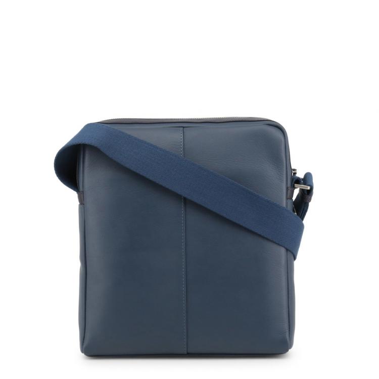 Piquadro Navy Blue Leather Messenger Bag Piquadro | The Luxury Closet