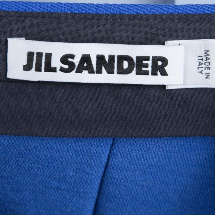 Pre Owned Jil Sander Electric Blue High Waist Trousers M
