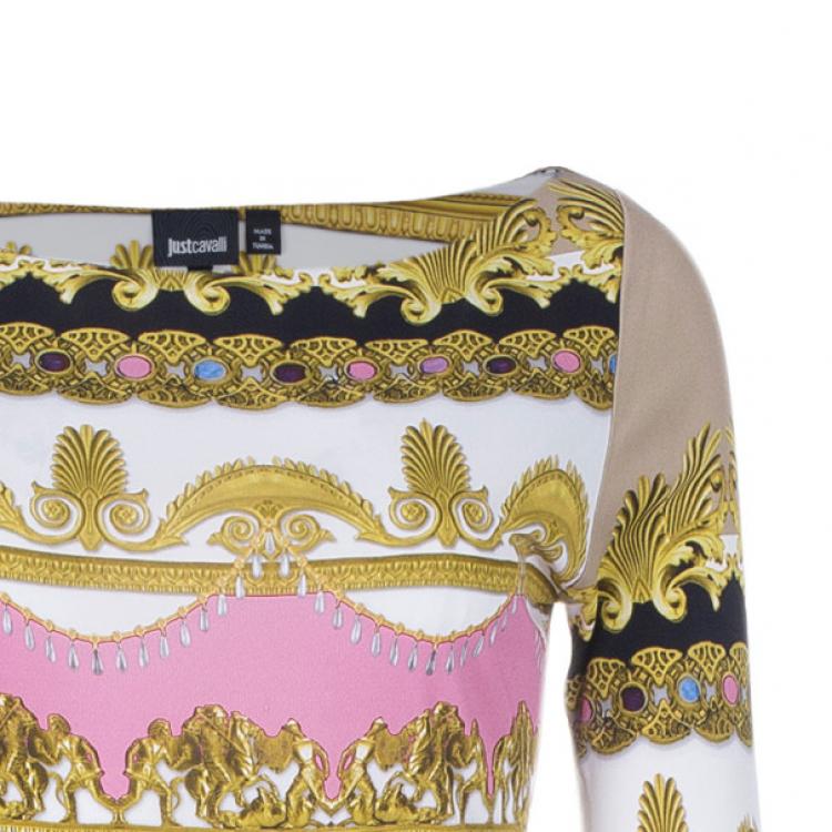 Pre Owned Just Cavalli Royal Print Shift Dress L